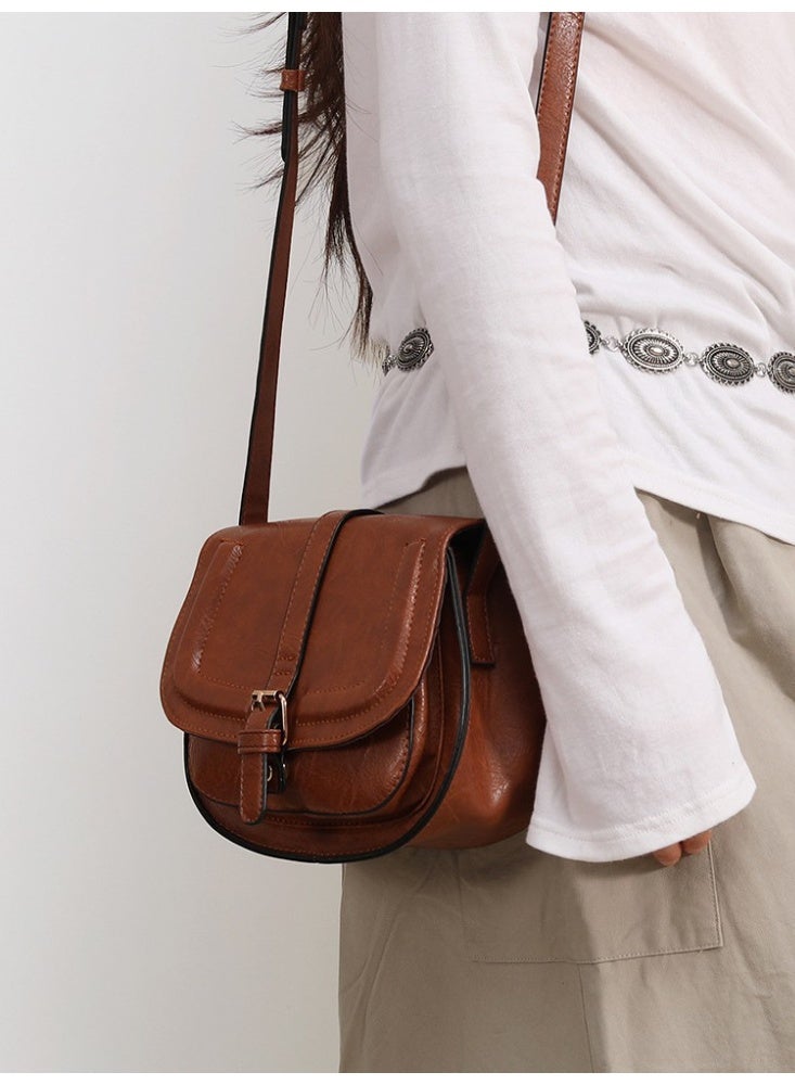 هاي هيلوك حقيبة كتف نسائية صغيرة ، حقيبة كتف من جلد البولي يوريثان للنساء ، حقيبة نسائية مع حزام قابل للتعديل - Image 4