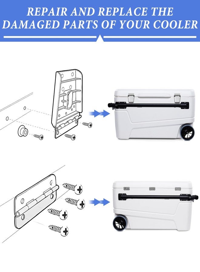 ATESMO Cooler Hinges Replacement & Cooler Latch Replacement for Igloo Cooler Replacement Parts, Cooler Parts Set, Cooler Stainless Steel Latch and Hinge Parts Kit with High-Strength Screws - Image 5