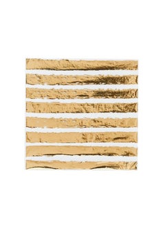 Hootyballoo Gold Striped Paper Napkins 165x165mm 20/Pack 