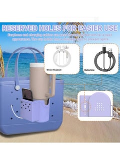 ILovhaprty Bag Silicone Cup Holder, Purple Bag Accessories Phone Holder and Sunglasses Holder, Beach Bag Cup Holder  - Image 3
