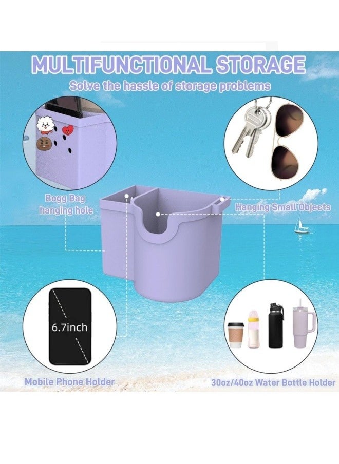 ILovhaprty - Bag Silicone Cup Holder, Purple Bag Accessories Phone Holder and Sunglasses Holder, Beach Bag Cup Holder - Image 1