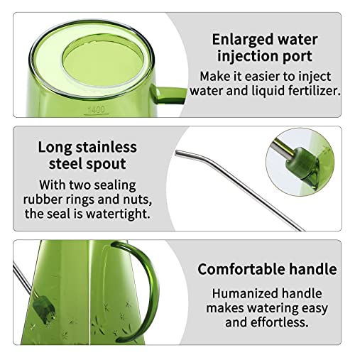 Goowin Indoor Plants Watering Can - Long Spout 47 oz with Bonus 16 oz Spray Bottle & 8.5 oz Squeeze Bottle, Green - Image 4