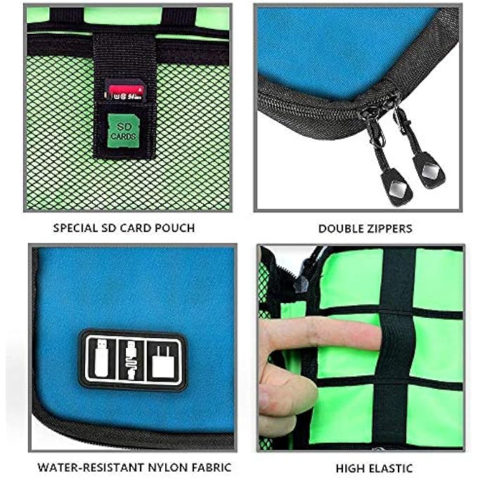 TRAVEL STORAGE BAG ELECTRONICS CABLE EARPHONES WIRES ORGANIZER CASE PORTABLE ZIPPER POUCH FOR HARD DRIVES CHARGER MEMORY CARD POWER BANK - Image 3