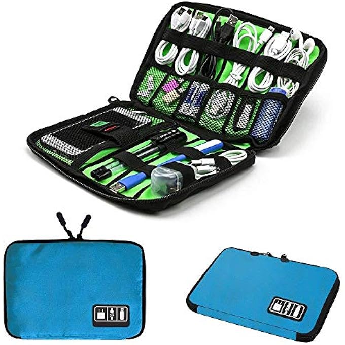TRAVEL STORAGE BAG ELECTRONICS CABLE EARPHONES WIRES ORGANIZER CASE PORTABLE ZIPPER POUCH FOR HARD DRIVES CHARGER MEMORY CARD POWER BANK - Image 2