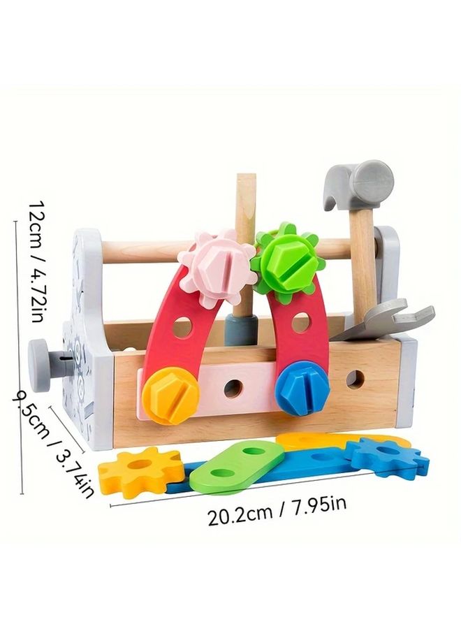 Wooden Children Play House Building Toy Set 23pcs Tool Table Educational Gift - Image 4