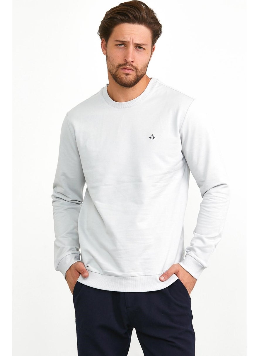 Men's Basic Daily Crew Neck Sweatshirt Gray - pzsku/ZB6AD31CD7A0686AC6CA9Z/45/_/1725789900/24d97dea-3712-4d14-bbf9-7499d9b2745a