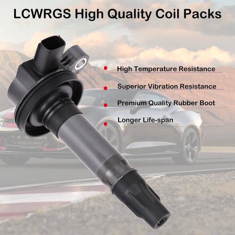 LCWRGS Ignition Coil Packs for Ford Edge Explorer Taurus Flex Lincoln MKZ MKS MKX Mazda CX9 CX-9 2007 2008 2009 2010 2011 2012 2013 2014 2015 3.5 3.7 Replaces# UF553, Set of 6 - Image 2
