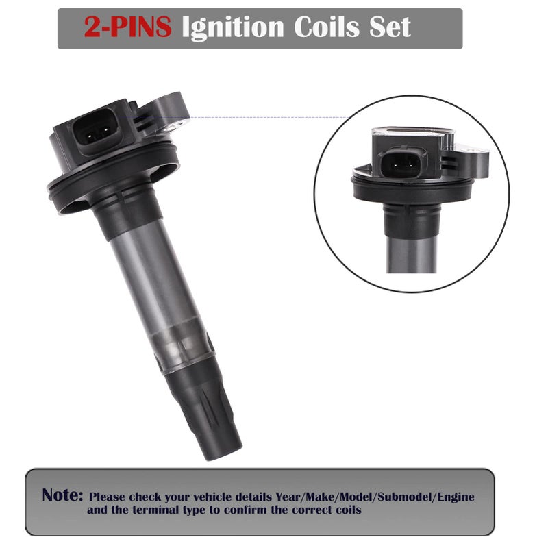 LCWRGS Ignition Coil Packs for Ford Edge Explorer Taurus Flex Lincoln MKZ MKS MKX Mazda CX9 CX-9 2007 2008 2009 2010 2011 2012 2013 2014 2015 3.5 3.7 Replaces# UF553, Set of 6 - Image 3