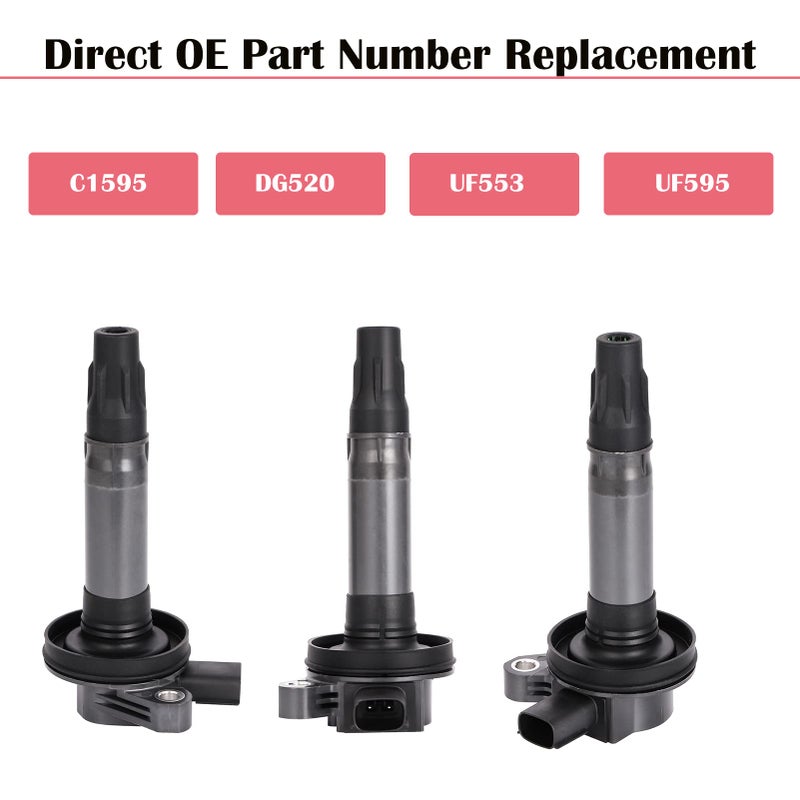 LCWRGS Ignition Coil Packs for Ford Edge Explorer Taurus Flex Lincoln MKZ MKS MKX Mazda CX9 CX-9 2007 2008 2009 2010 2011 2012 2013 2014 2015 3.5 3.7 Replaces# UF553, Set of 6 - Image 4