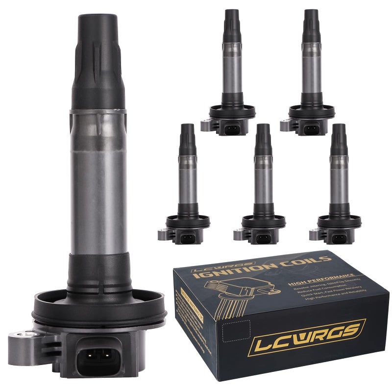 LCWRGS Ignition Coil Packs for Ford Edge Explorer Taurus Flex Lincoln MKZ MKS MKX Mazda CX9 CX-9 2007 2008 2009 2010 2011 2012 2013 2014 2015 3.5 3.7 Replaces# UF553, Set of 6 - Image 1