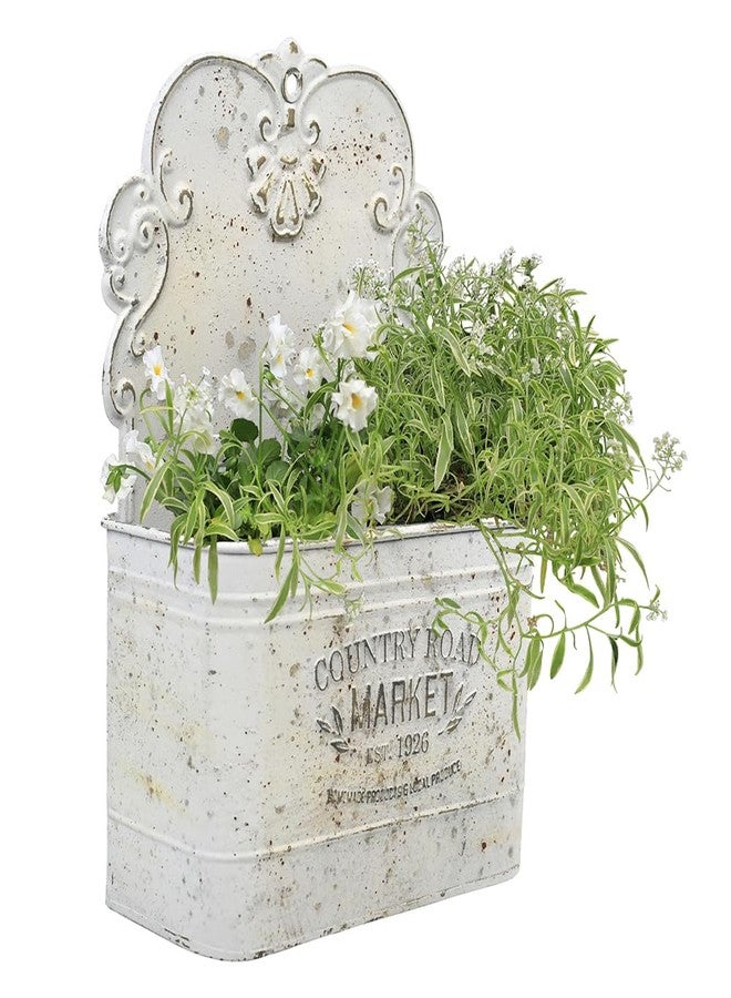 All Chic Wall Mount Planter Metal Wall Planter Wall Vases for Flowers Shabby Chic Wall Decor for Rustic Farmhouse - Image 1