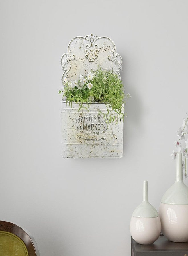 All Chic Wall Mount Planter Metal Wall Planter Wall Vases for Flowers Shabby Chic Wall Decor for Rustic Farmhouse - Image 5