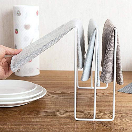 INDIAN DECOR. 21431 Table Organizer Towel Rack Towel Rag Holder Dishcloth Holder Stand Cleaning Cloth Drying Organizer Multi-Purpose Kitchen Bathroom Rack Stand Socks Hanger / (White) Made in India - Image 2