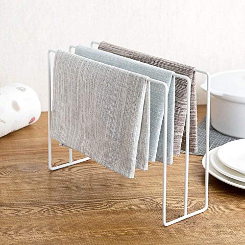 INDIAN DECOR. 21431 Table Organizer Towel Rack Towel Rag Holder Dishcloth Holder Stand Cleaning Cloth Drying Organizer Multi-Purpose Kitchen Bathroom Rack Stand Socks Hanger / (White) Made in India - Image 1