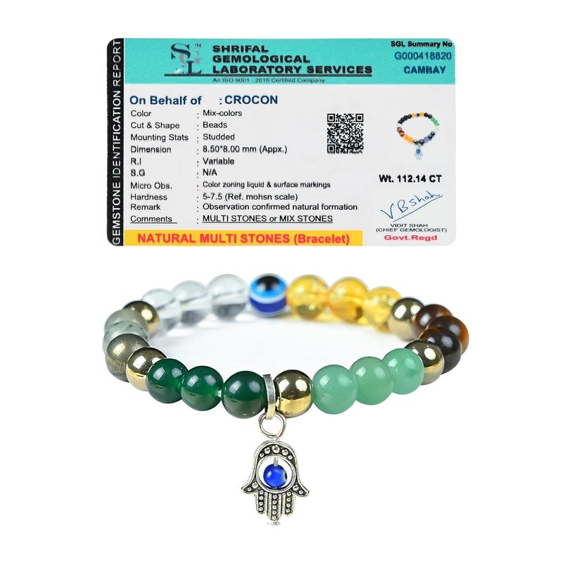 Crocon Bracelet for Women & Men – Certified Stone, Attracts Wealth, Love & Luck - Image 1