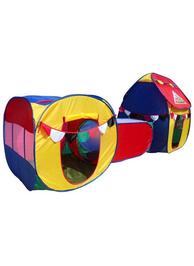 HomeCute Homecute Small Size 3 in 1 Kids Play Tent House with Crawl Tunnel, Cube Tent & Hut Tent House (Multicolor)  - Image 3