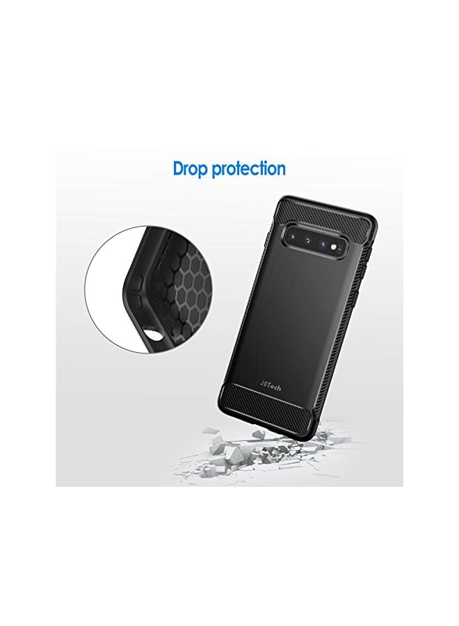 جي تيك حالة ناسفة متوافقة مع Samsung Galaxy S10 ، غطاء الهاتف الرقيق مع امتصاص الصدمة وتصميم ألياف الكربون (أسود) - Image 4