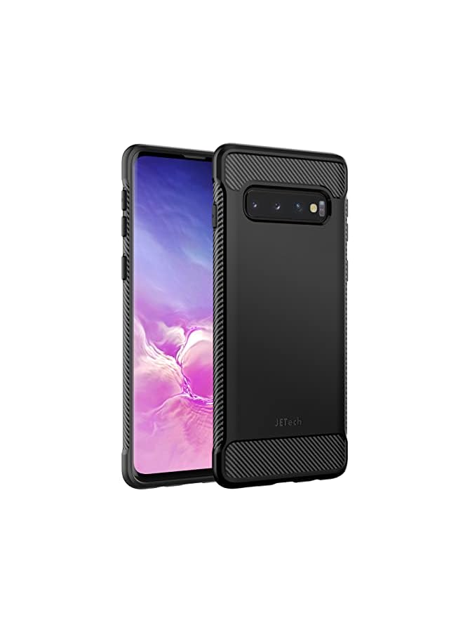 جي تيك حالة ناسفة متوافقة مع Samsung Galaxy S10 ، غطاء الهاتف الرقيق مع امتصاص الصدمة وتصميم ألياف الكربون (أسود) - Image 2