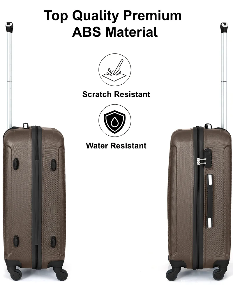 Senator 20 Hard Case Travel Bag Cabin Luggage Trolley ABS Lightweight Suitcase with 4 Spinner Wheels KH132, Coffee  | Best Price UAE