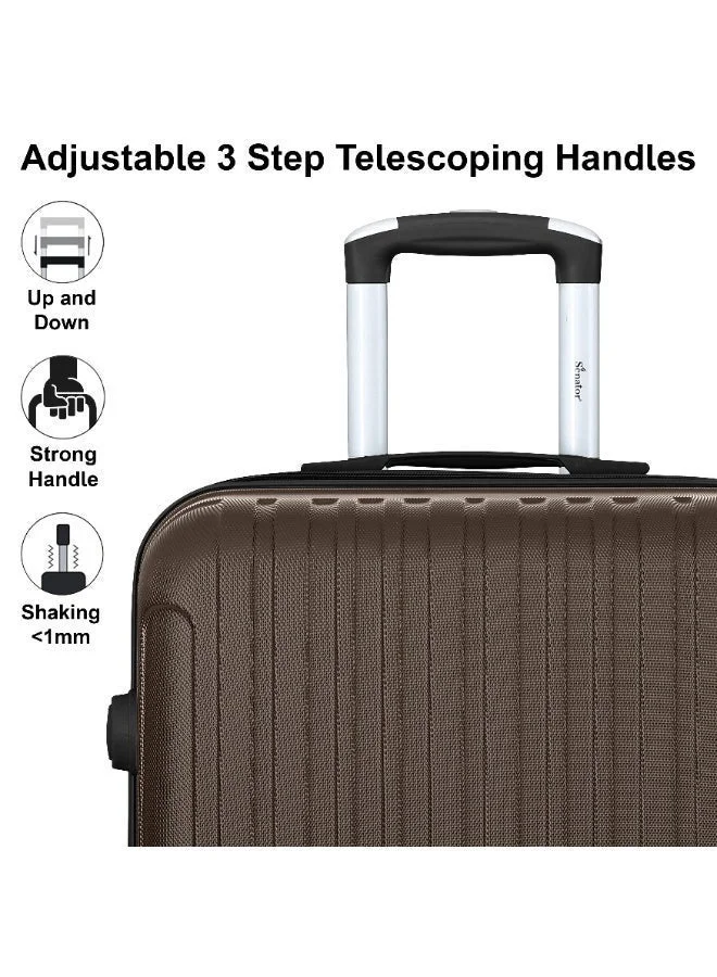 Senator 20 Hard Case Travel Bag Cabin Luggage Trolley ABS Lightweight Suitcase with 4 Spinner Wheels KH132, Coffee  | Best Price UAE