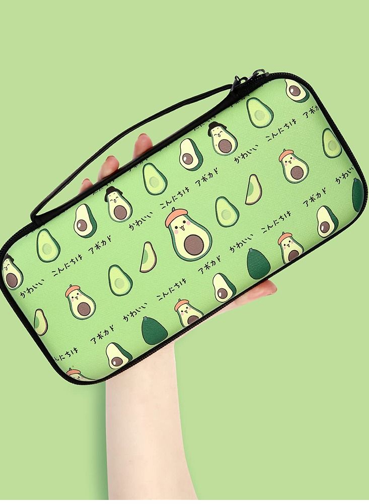 Excefore Storage Bag Case for Nintendo Switch Game Console, Cartoon Avocado Cute Hard Portable Travel Carry Case with 12 Game Card Slots, Inner Storage Bag for Joy-Con & Accessories - Image 2