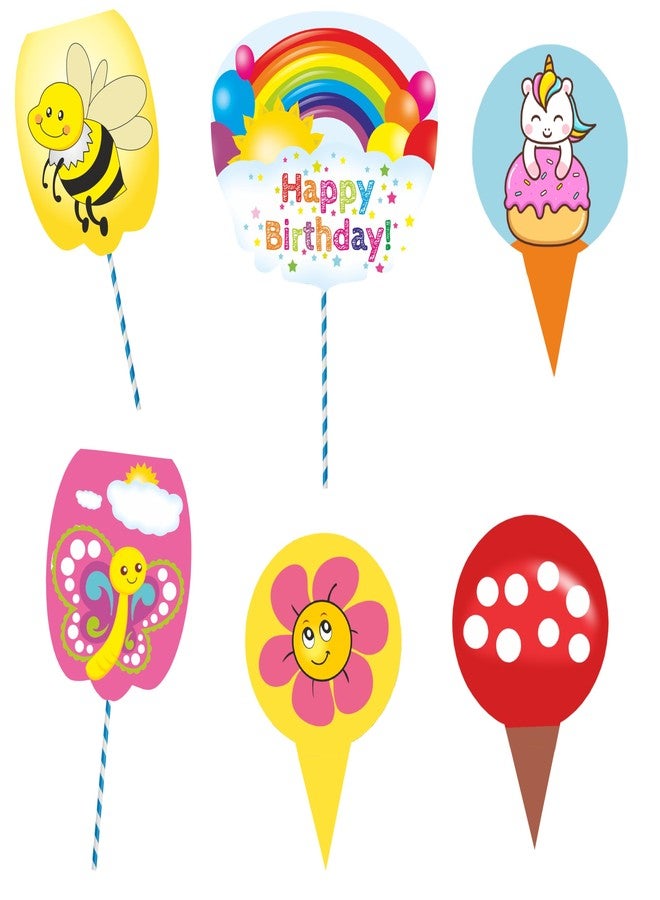 TOYXE Rainbow Theme Cake Topper Pack of 7 Pcs - Image 2