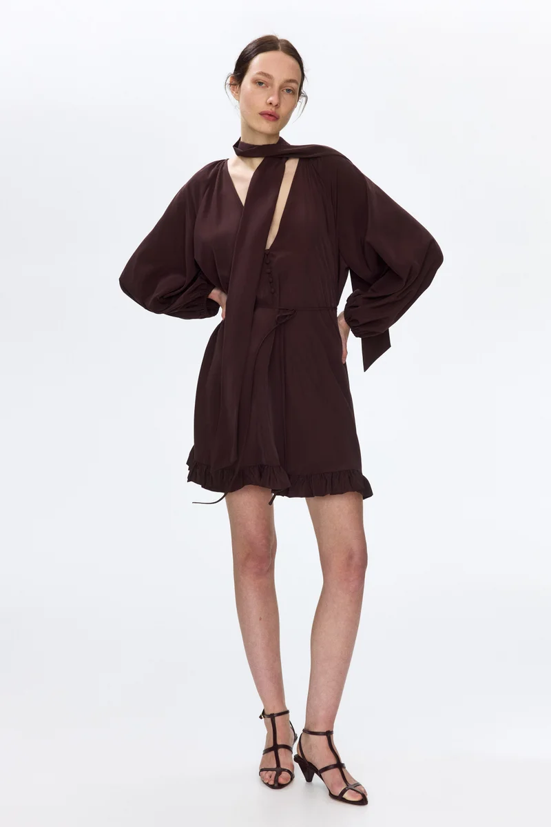 Scarf-detail dress