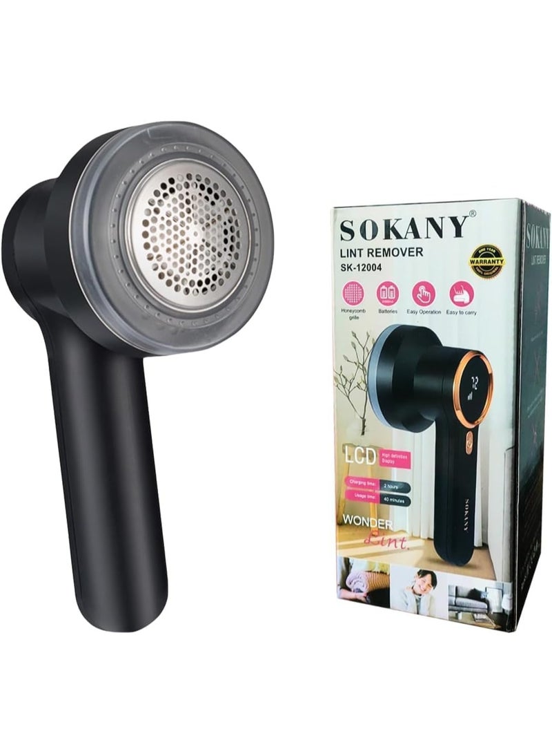 سوكاني ماكينة إزالة الوبر من الملابس مزودة بشاشة LCD عالية الوضوح وسهلة الاستخدام وقابلة للحمل من سوكاني، SK-12004 (لون أسود) - Image 1