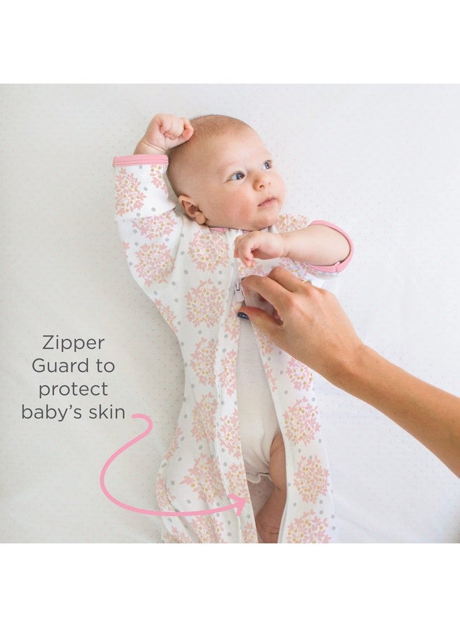 SwaddleDesigns SwaddleDesigns Transitional Swaddle Sack with Arms Up Half-Length Sleeves and Mitten Cuffs, Small, 0-3 months, 6-14 lbs, Heavenly Floral, Pink (Arms Up Swaddle, Transition Swaddle Sleep Sack)  - Image 5