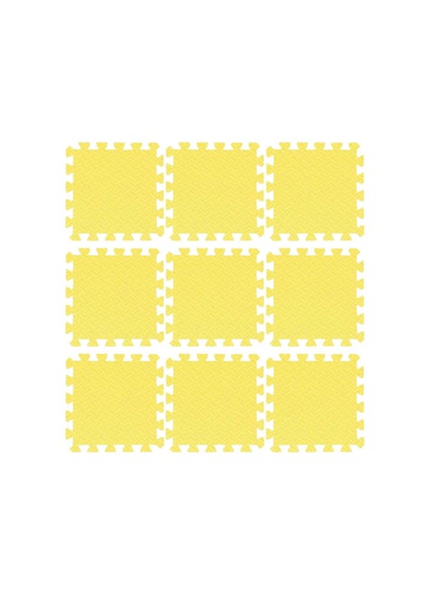 Yellow Puzzle Mat Interlocking Puzzle Mat for Kids Used in Bedroom Living Room Play Area 30x30x1.2cm of 9 tiles No borders included