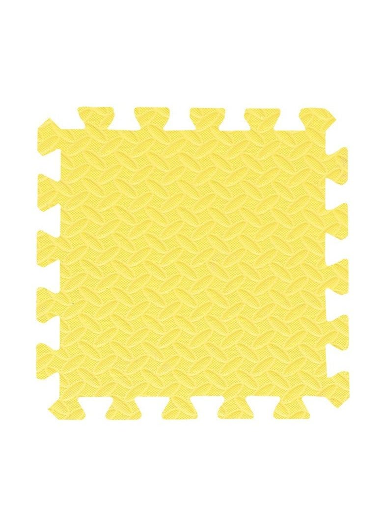 null - Yellow Puzzle Mat Interlocking Puzzle Mat for Kids Used in Bedroom Living Room Play Area 30x30x1.2cm of 9 tiles No borders included - Image 1