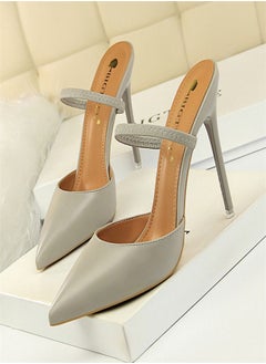 BIGTREE Shallow Pointed High-Heeled Sandals 10.5CM Grey  - Image 1