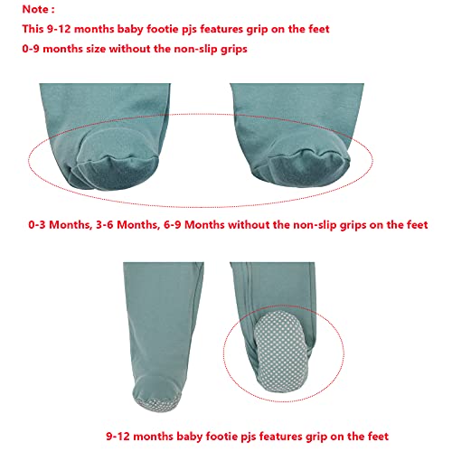 Aablexema Baby Footie Pajama with Mitten Cuffs, Double Zipper Infant Cotton clothes Sleeper Pjs, Footed Sleep Play(Car Style,6-9 Months) - Image 3