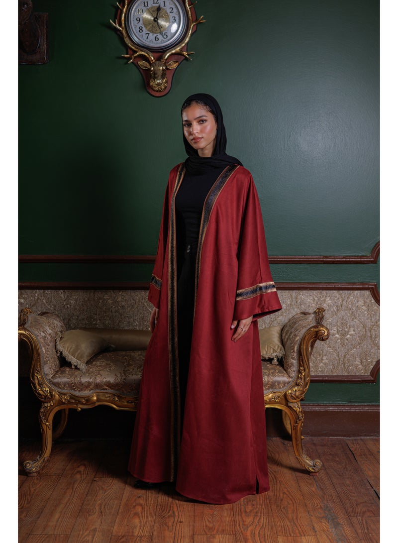 Lavezzi Suede Kaftan Dress – Modest Loose Fit, Ramadan & Eid Occasion Abaya Style, Long Maxi Kaftan for Evening & Daily Wear - Image 2