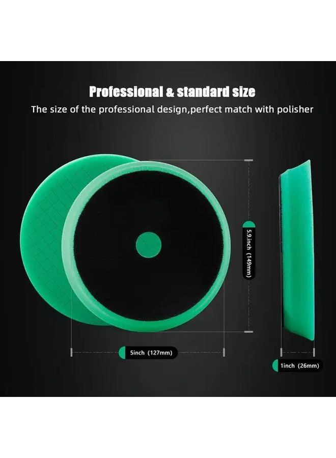 5 قطع 5 بوصة وسادات تلميع على شكل حرف T ذاتية اللصق عجلات تلميع السيارات إسفنج مطاطي - Image 3