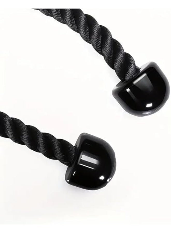 حبل سحب ثلاثي الشقوق - حبل سميك بطول 27 بوصة، سهل الإمساك وغير قابل للانزلاق، ملحق تمرين الكابل، مناسب لصالات الرياضة الاحترافية، ملحقات صالات الرياضة المنزلية (أسود) ( متعدد الألوان ) - Image 3