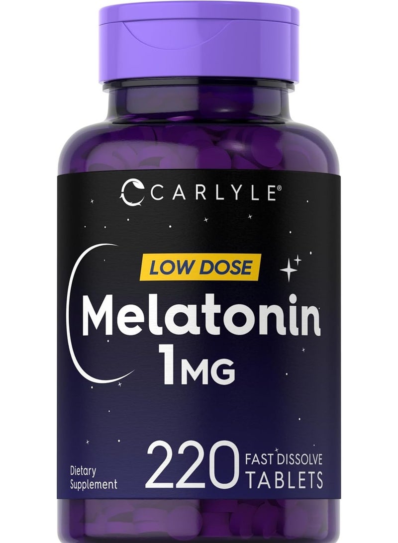 Carlyle ميلاتونين 1 ملغ جرعة منخفضة، 220 قرص سريع الذوبان - Image 1