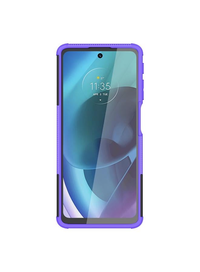 اس-توب جراب لهاتف Motorola Moto G51 5G مصنوع من مادة TPU + PC مع حامل - Image 3