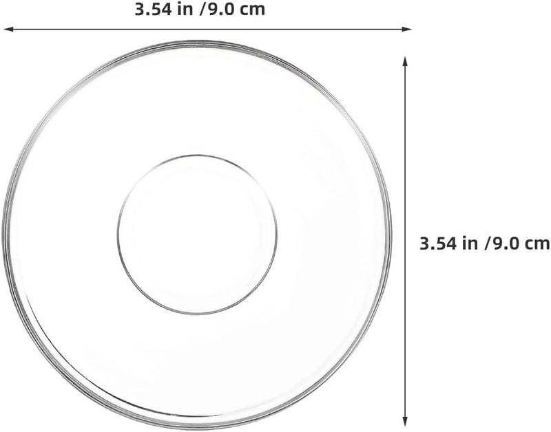 PATKAW 8pcs round Glass Tea Cup Saucers 9x9cm Small Glass Snack Plates Coffee Spoon Trays for Home and Tearoom Serving - Image 2