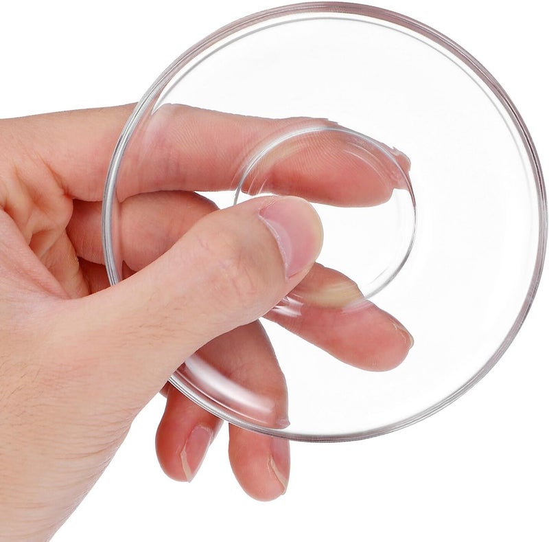 PATKAW 8pcs round Glass Tea Cup Saucers 9x9cm Small Glass Snack Plates Coffee Spoon Trays for Home and Tearoom Serving - Image 4