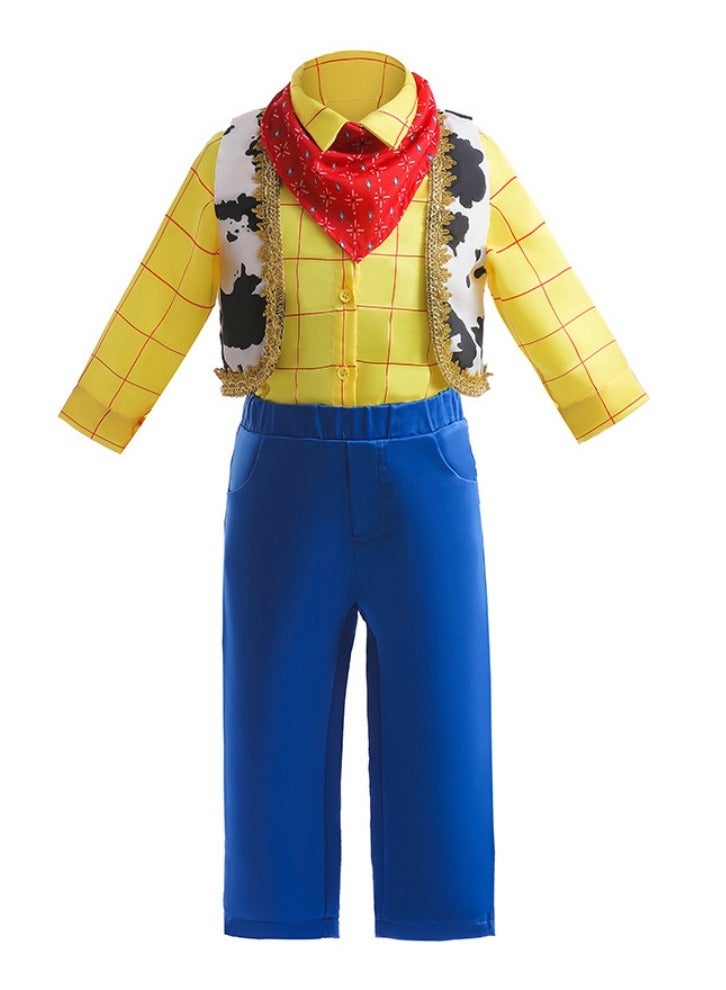 عام قصة لعبة فتى وودي تأثيري تأثيري دعوى لون متباين تصميم فستان الأداء بدلة ثلاث قطع - Image 1