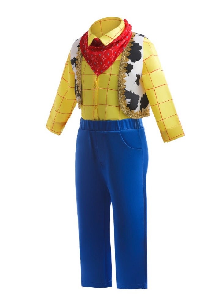 عام قصة لعبة فتى وودي تأثيري تأثيري دعوى لون متباين تصميم فستان الأداء بدلة ثلاث قطع - Image 2