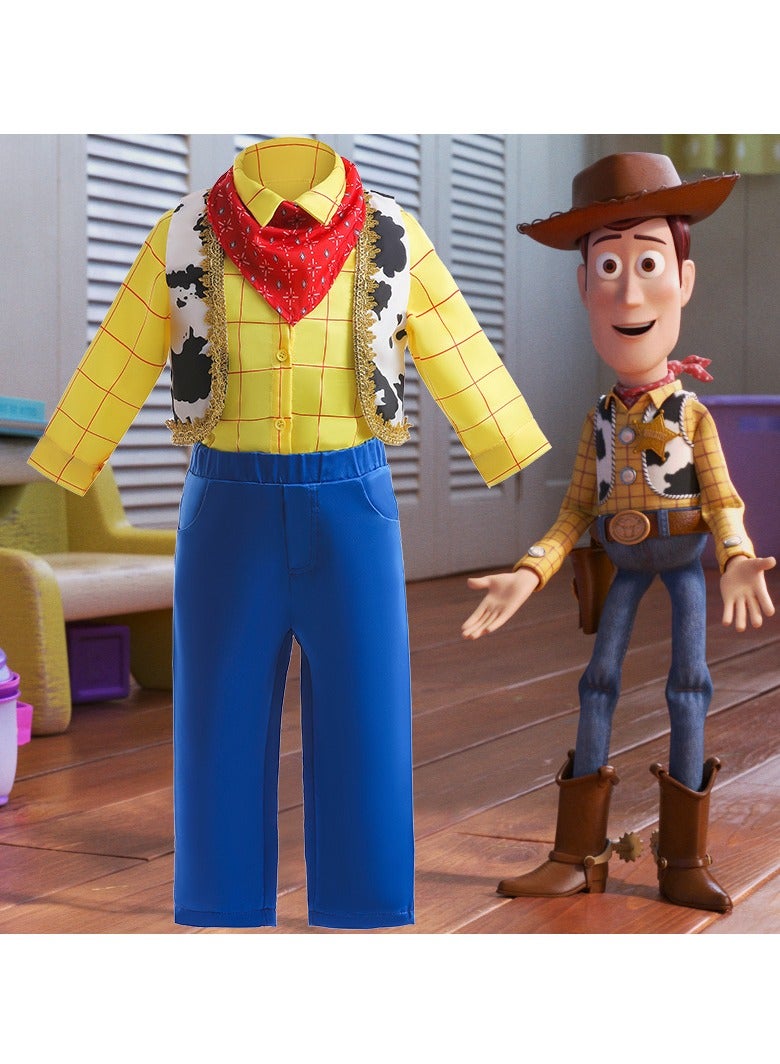 عام قصة لعبة فتى وودي تأثيري تأثيري دعوى لون متباين تصميم فستان الأداء بدلة ثلاث قطع - Image 4