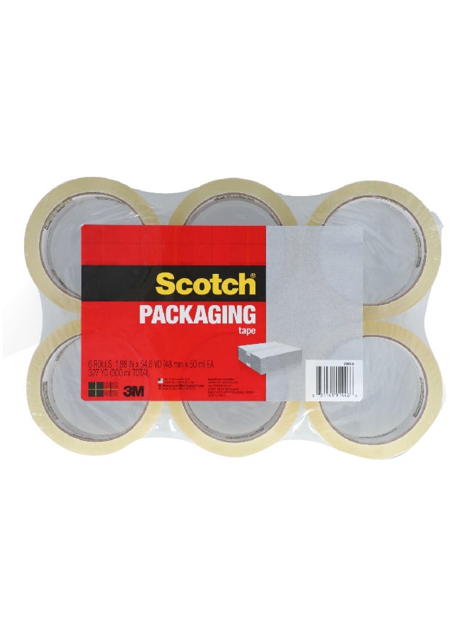 Scotch  6-Piece Rolls Resist Slivering and Splitting Packaging Tape Set 54.6m  - Image 1
