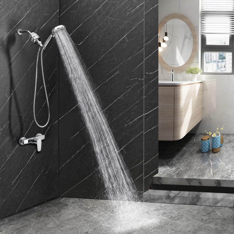 Luxau Filtered Shower Head Combo Includes 20 Stage Shower Filter Head High Pressure Handheld Spray Showerhead Hose Shower Arm Mount Holder For Hard Well Water Chlorine Chrome (S20) - Image 5
