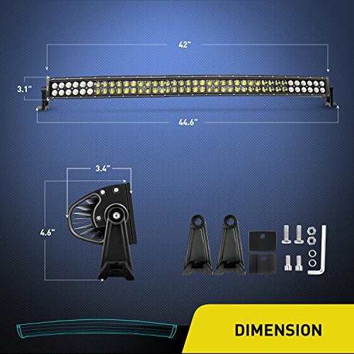Nilight - 71014C-A 42" 240W Spot Flood Combo High Power LED Driving Lamp LED Light Bar Off Road Fog Driving Work Lights for SUV Boat Jeep Lamp - Image 2