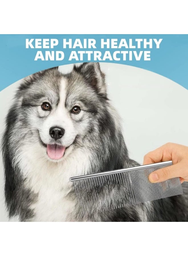 Coodipet Dematting Comb for Dog and Cat, Pet Grooming Rake and Brushes for Small, Medium & Large Dogs 17+9 Double Sided Deshedding Tool Removes Knots and Tangled Hair (Blue) - Image 3