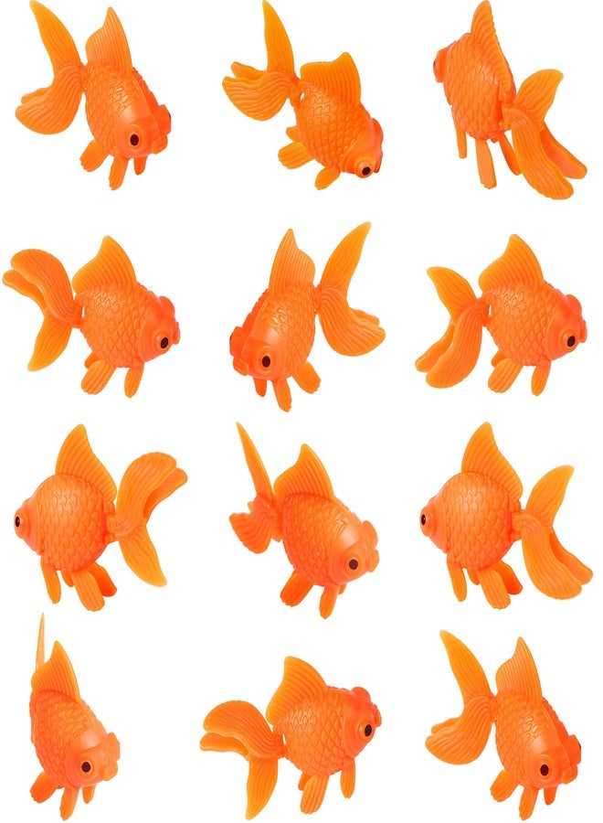 MIKIMIQI 12 Pcs Artificial Aquarium Fishes Plastic Goldfish Ornament Realistic Artificial Moving Floating Orange Aquarium Fish Bowl Tank Fake Fish Tank Decoration Fish Decor Party Favors - Image 1
