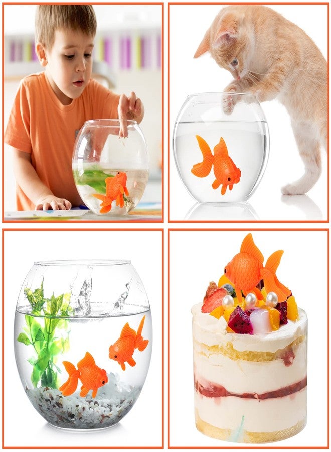 MIKIMIQI 12 Pcs Artificial Aquarium Fishes Plastic Goldfish Ornament Realistic Artificial Moving Floating Orange Aquarium Fish Bowl Tank Fake Fish Tank Decoration Fish Decor Party Favors - Image 5