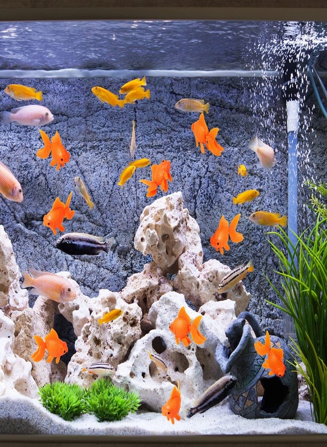 MIKIMIQI 12 Pcs Artificial Aquarium Fishes Plastic Goldfish Ornament Realistic Artificial Moving Floating Orange Aquarium Fish Bowl Tank Fake Fish Tank Decoration Fish Decor Party Favors - Image 3